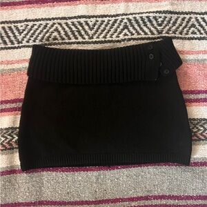 Black Ribbed Knit Skirt